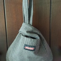 Japanese Knot Bag Upcycled From A Men's Shirt 
